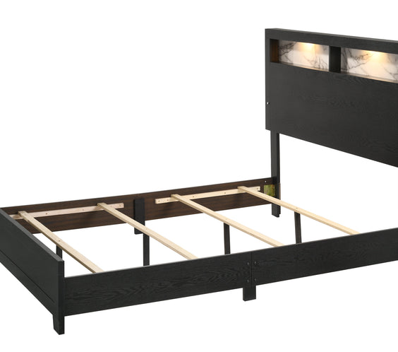Cadence Black LED Panel Bedroom Set