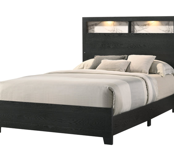 Cadence Black LED Panel Bedroom Set