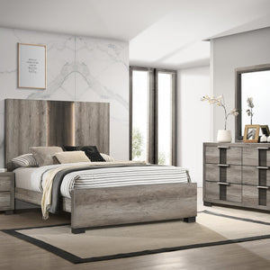 Rangley Brown LED Panel Bedroom Set