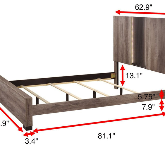 Rangley Brown LED Panel Bedroom Set