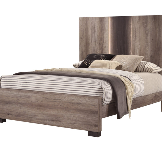 Rangley Brown LED Panel Bedroom Set
