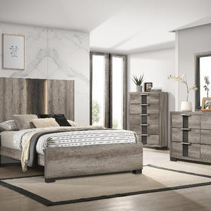 Rangley Brown LED Panel Bedroom Set