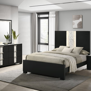 Rangley Black LED Panel Bedroom Set