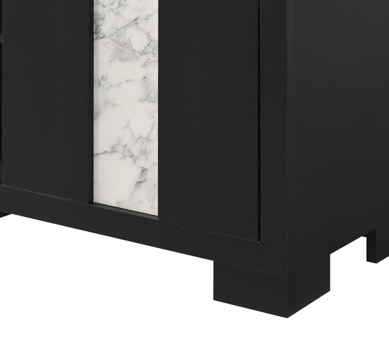 Rangley Black LED Panel Bedroom Set
