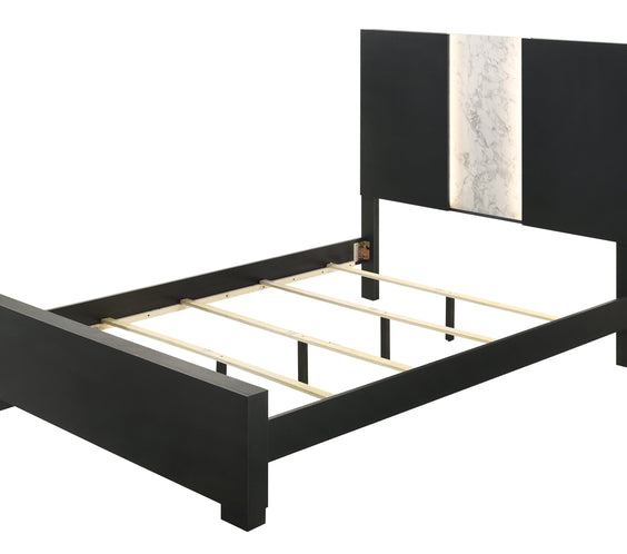 Rangley Black LED Panel Bedroom Set