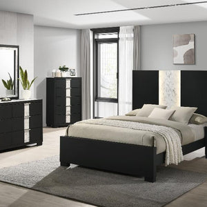 Rangley Black LED Panel Bedroom Set