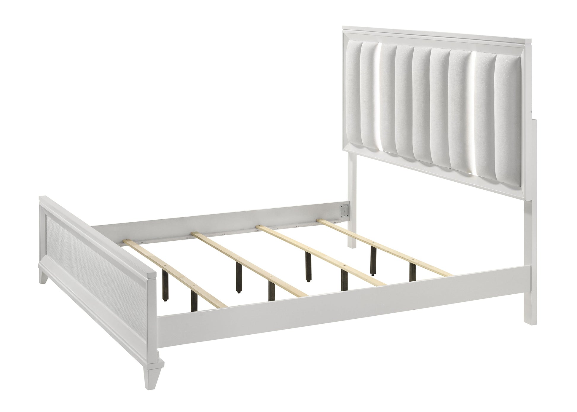 Cressida White Upholstered LED Panel Bedroom Set