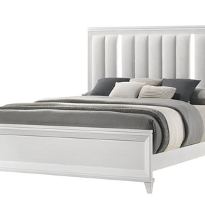 Cressida White Upholstered LED Panel Bedroom Set