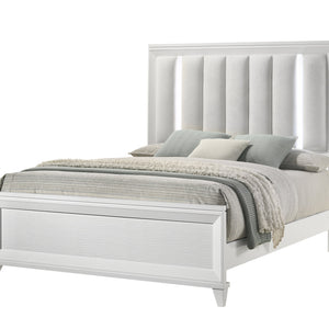 Cressida White Upholstered LED Panel Bedroom Set