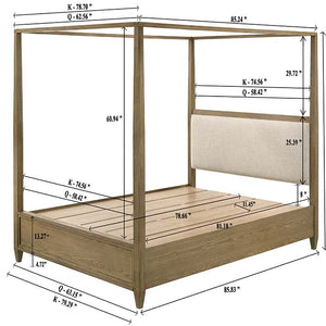 Sienna Rustic Natural Canopy Platform Bedroom Set