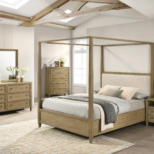 Sienna Rustic Natural Canopy Platform Bedroom Set