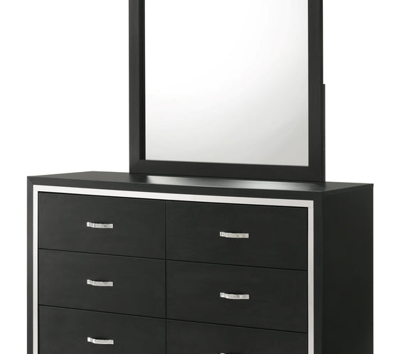 Gennro Black Corduroy Upholstered Panel Bedroom Set