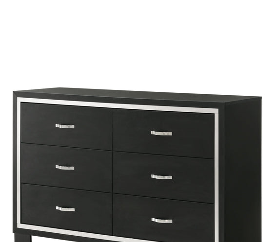 Gennro Black Corduroy Upholstered Panel Bedroom Set