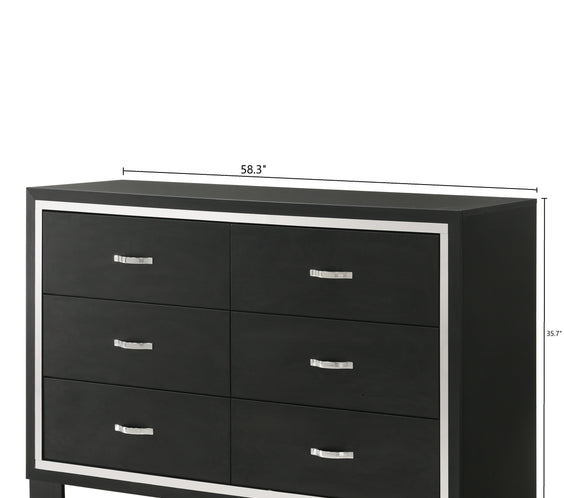 Gennro Black Corduroy Upholstered Panel Bedroom Set