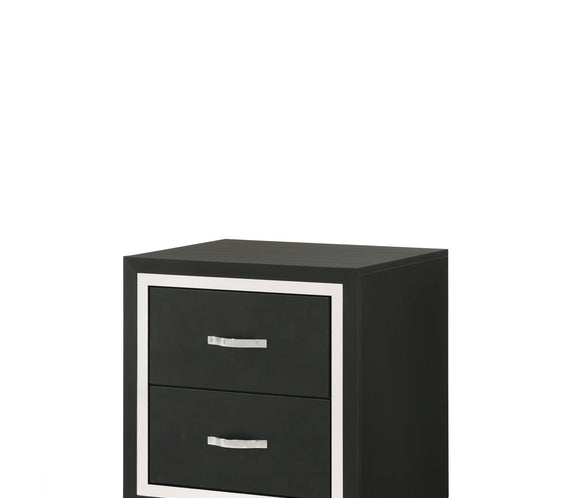Gennro Black Corduroy Upholstered Panel Bedroom Set