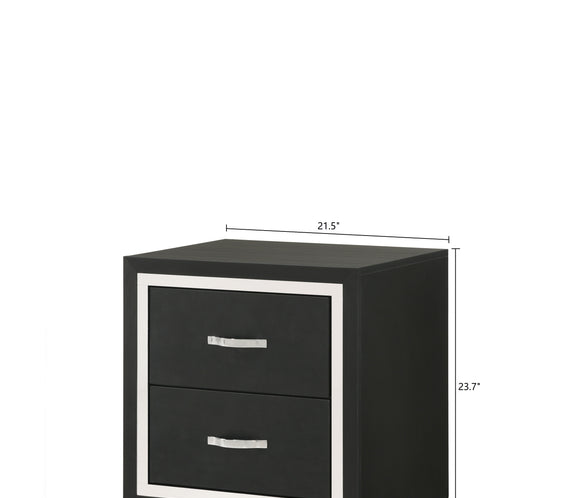 Gennro Black Corduroy Upholstered Panel Bedroom Set