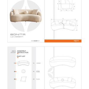 Bonita Ivory Boucle Loveseat