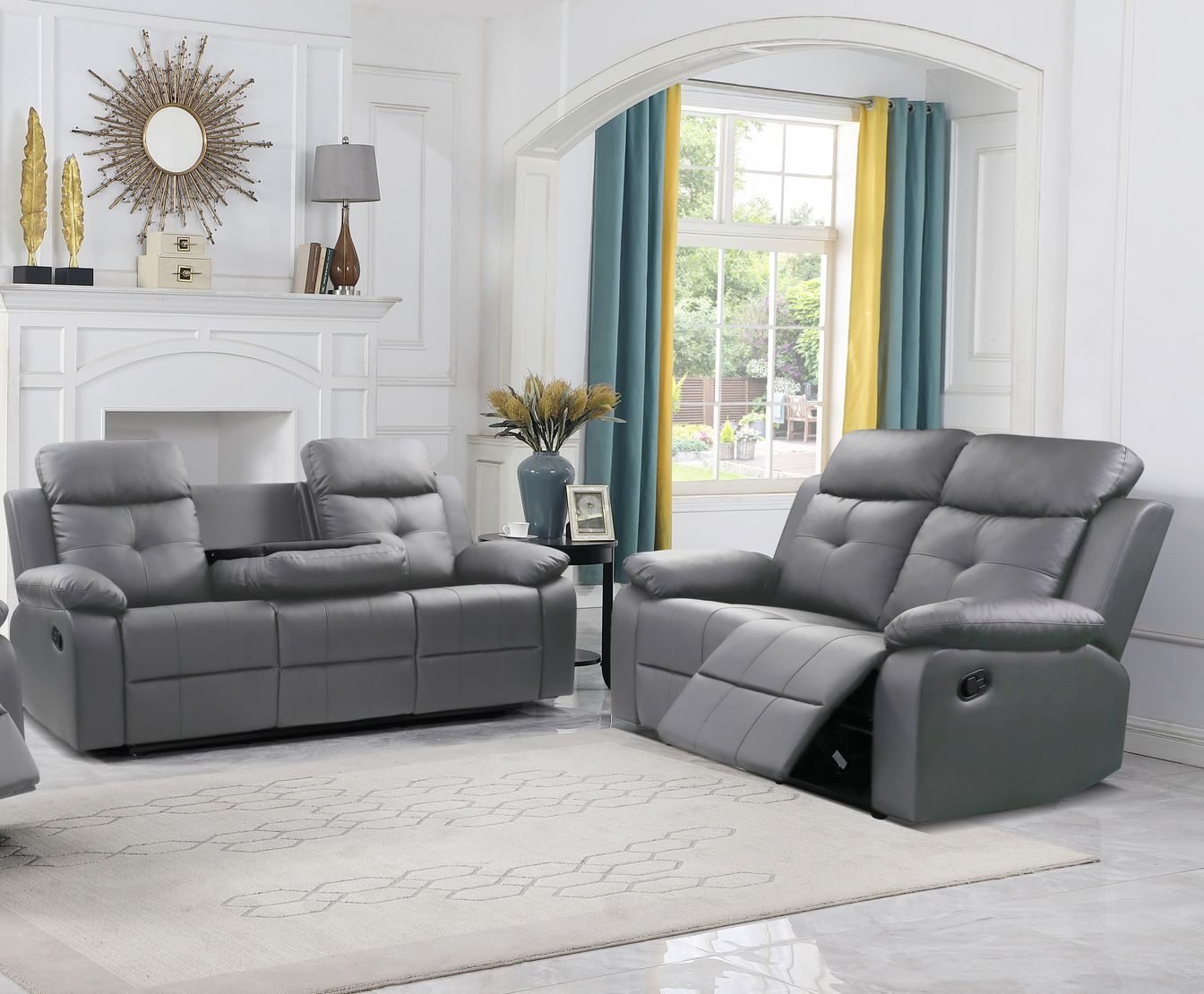 Bellinda 2 PC Recliner Set Grey