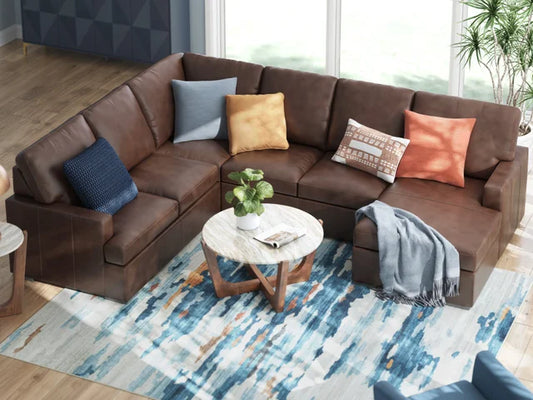 Elegant Ashley 485-04 top grain leather sectional for ultimate comfort and style. Shop now at Moda Home Furniture for luxurious seating solutions.