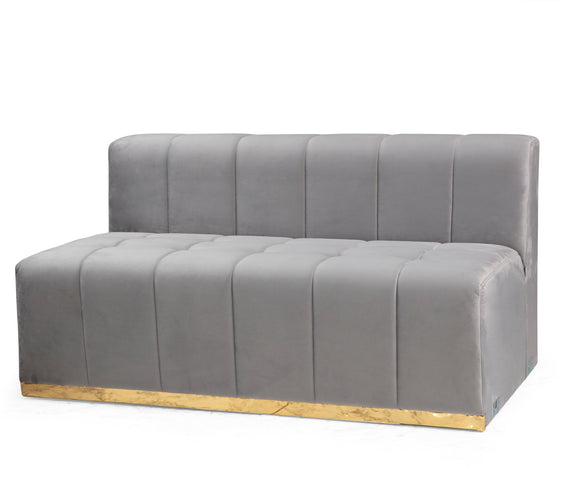 Elisha Gray Velvet Double Chaise 140