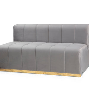 Elisha Gray Velvet Double Chaise 140