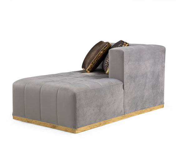 Elisha Gray Velvet Double Chaise 140