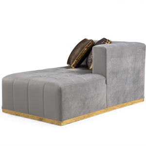 Elisha Gray Velvet Double Chaise 140