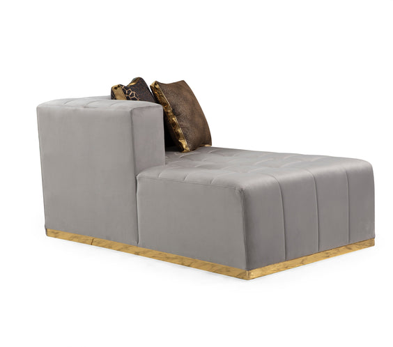 Elisha Gray Velvet Double Chaise 140
