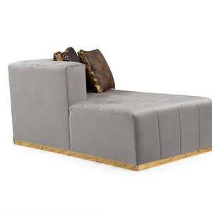 Elisha Gray Velvet Double Chaise 140