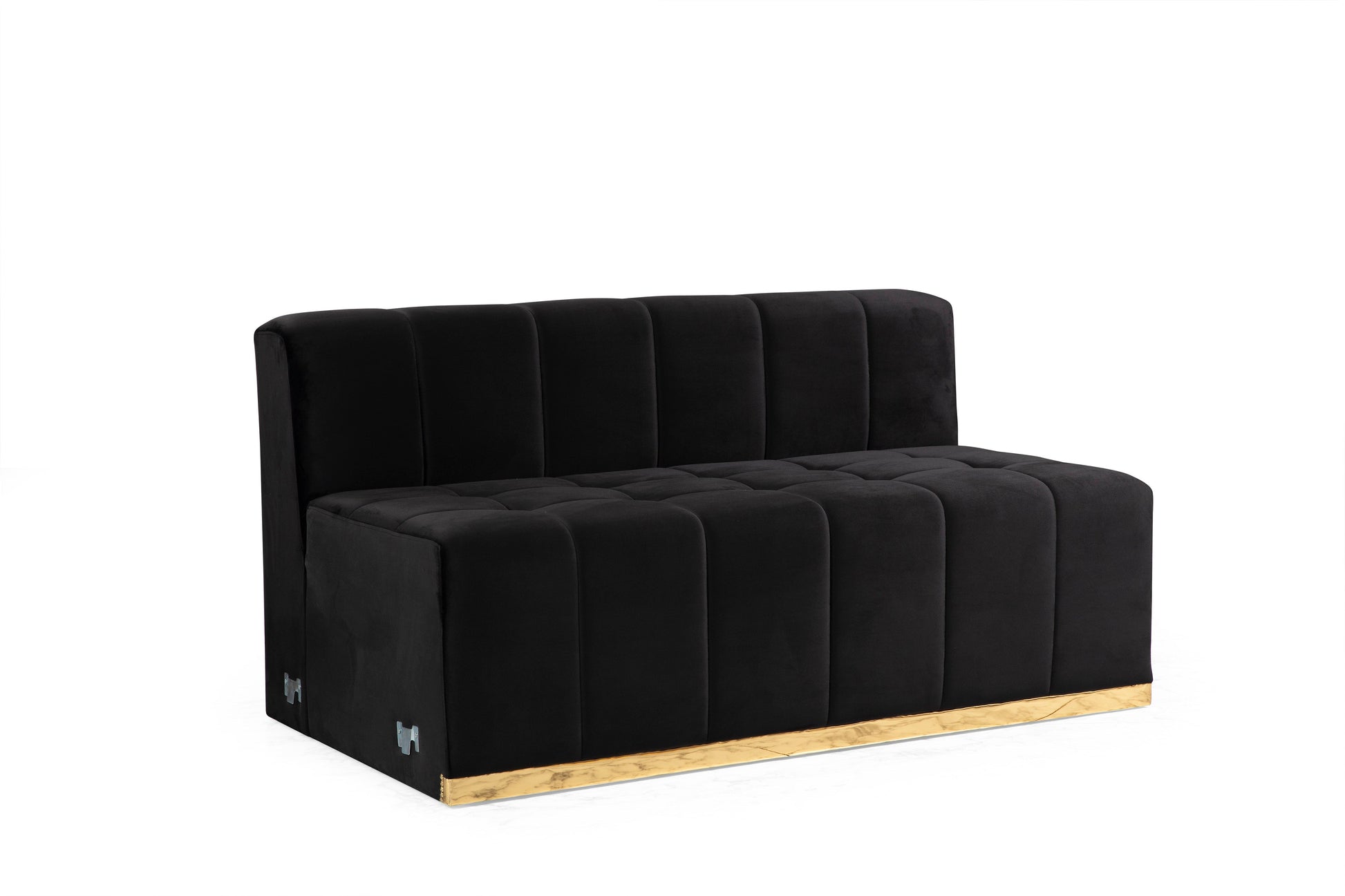 Elisha Black Velvet Double Chaise 140" Sectional [ETA: 9/10]