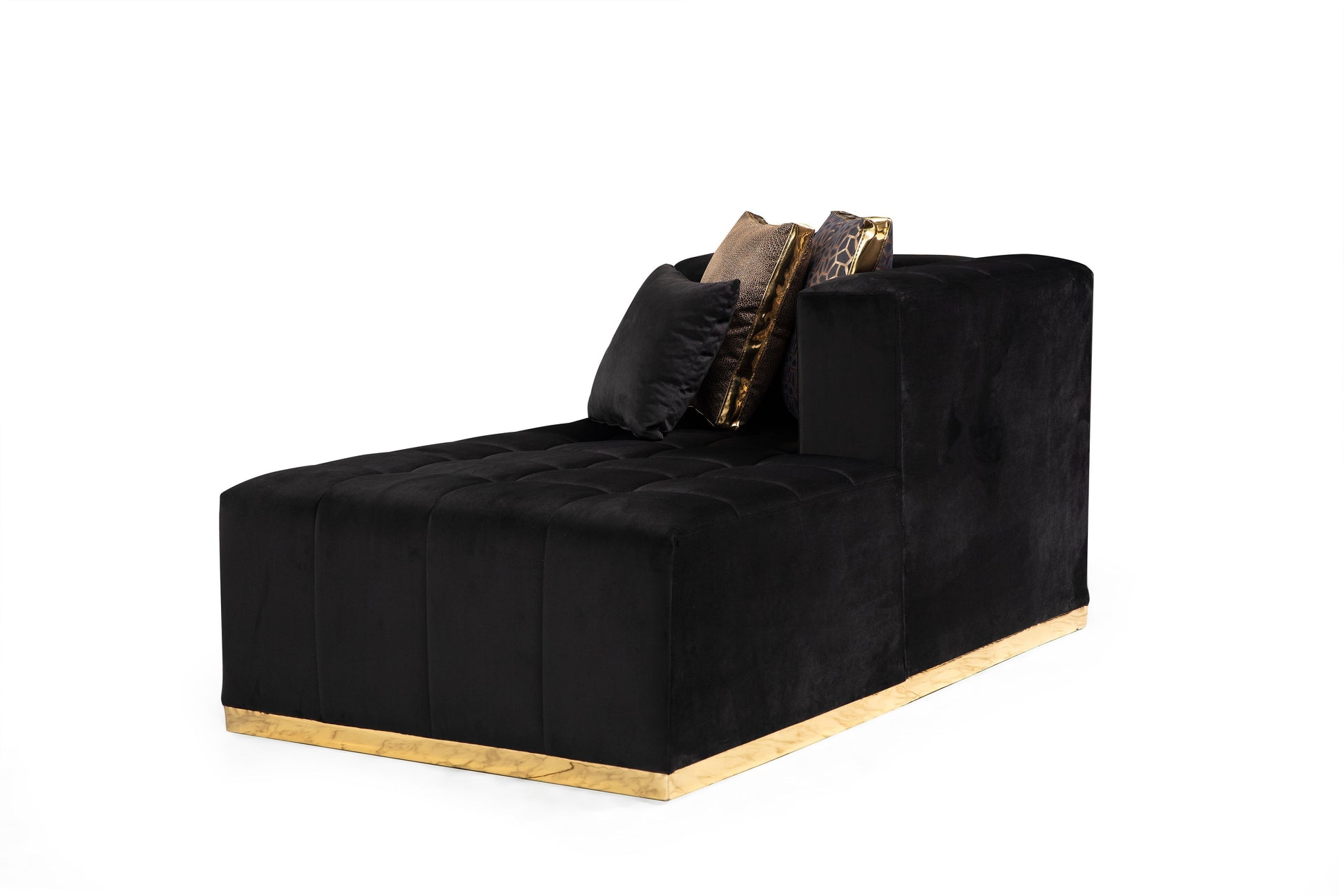 Elisha Black Velvet Double Chaise 140" Sectional [ETA: 9/10]