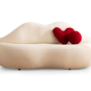 Lips Ivory Boucle Loveseat