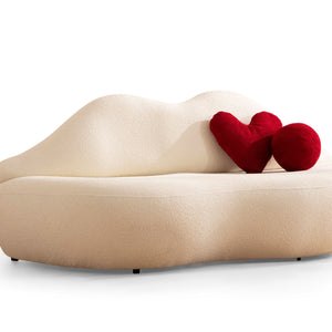 Lips Ivory Boucle Loveseat