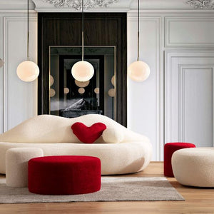 Lips Ivory Boucle Loveseat