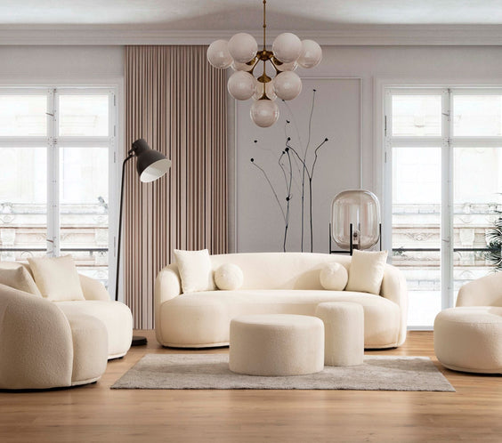 Bonita Ivory Boucle Loveseat