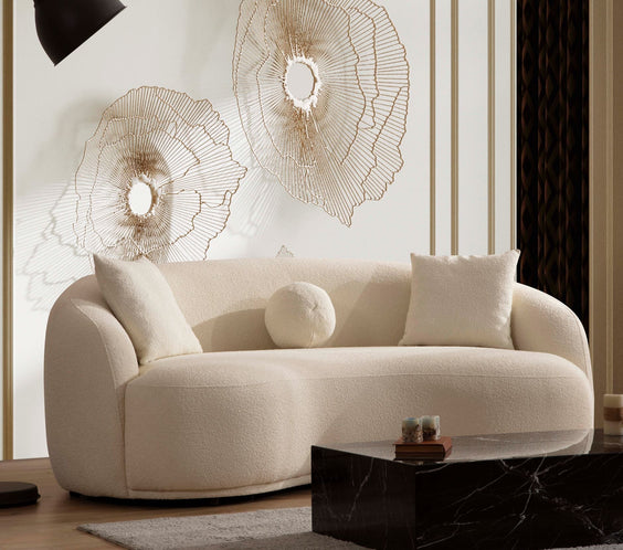 Bonita Ivory Boucle Loveseat