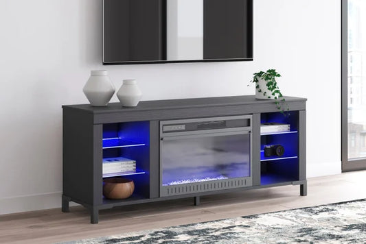 Upgrade your space with a 59" LED TV stand and fireplace. Stylish, cozy, and spacious. Shop now at Moda Home Furniture for modern living solutions.