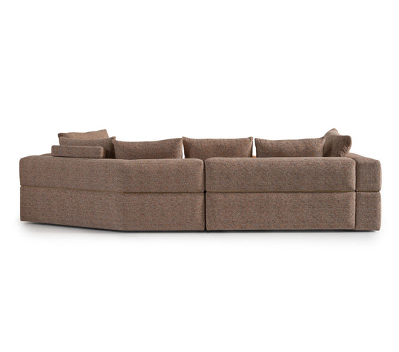 AMORA 2 Pc SECTIONAL Bonfire Eggshell Walnut