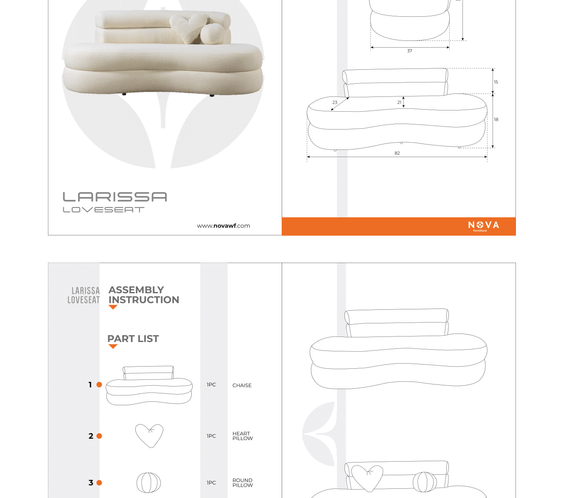 Larissa Ivory Boucle Loveseat