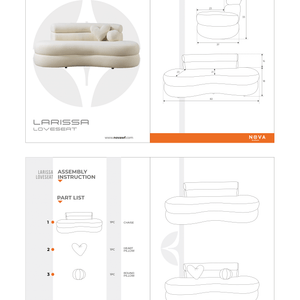 Larissa Ivory Boucle Loveseat