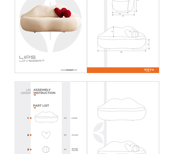 Lips Black Velvet Loveseat