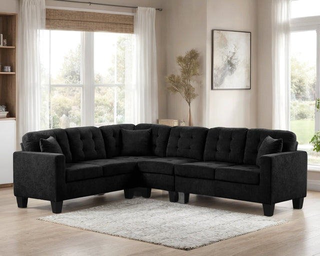 Style meets comfort with the Logan2 reversible black sectional. Adaptable layout, modern design, and plush seating—shop now at Moda Home Furniture!