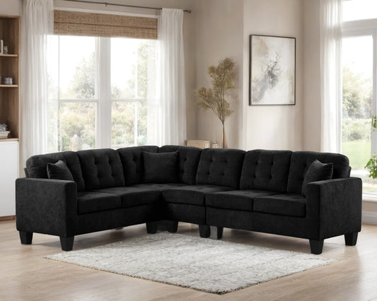 Style meets comfort with the Logan2 reversible black sectional. Adaptable layout, modern design, and plush seating—shop now at Moda Home Furniture!