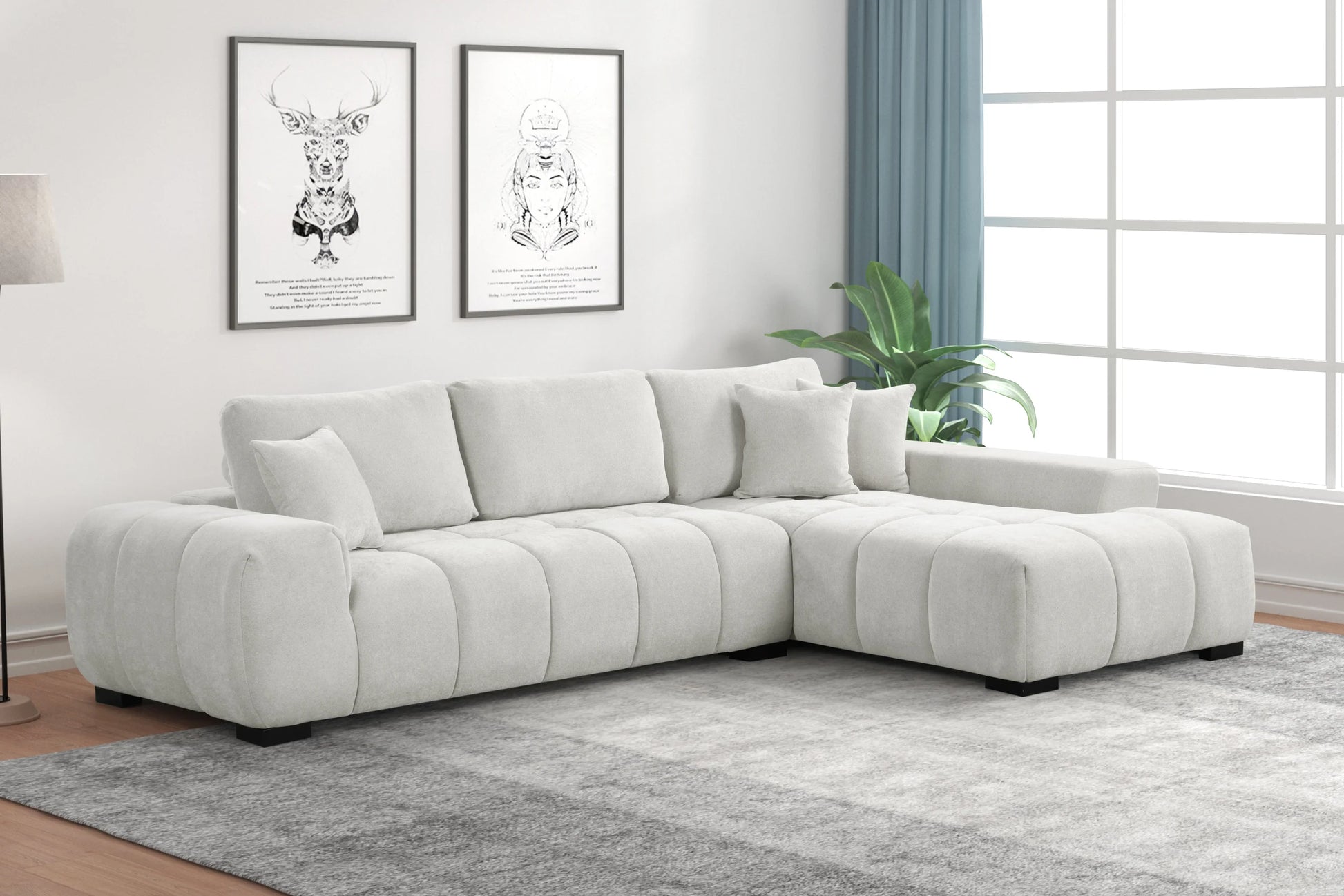 Manhattan2 Gray Sectional from Moda Home Furniture, offering spacious seating and modern design, perfect for contemporary living spaces.