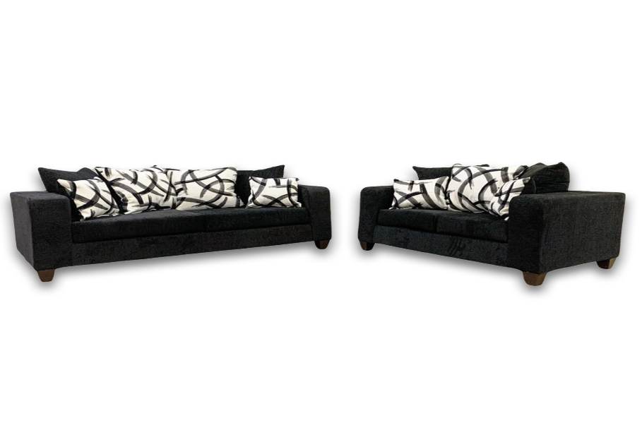 Monroe Black Sofa & Loveseat Set