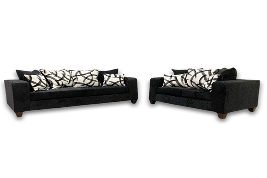 Monroe Black Sofa & Loveseat Set