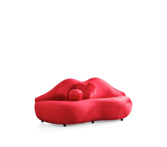 Lips Red Velvet Loveseat