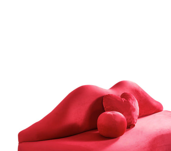 Lips Red Velvet Loveseat