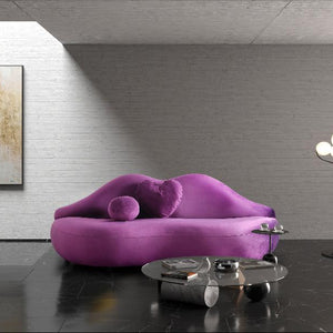 Lips Purple Velvet Loveseat