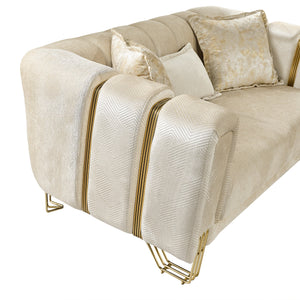 Santana Ivory Velvet Loveseat